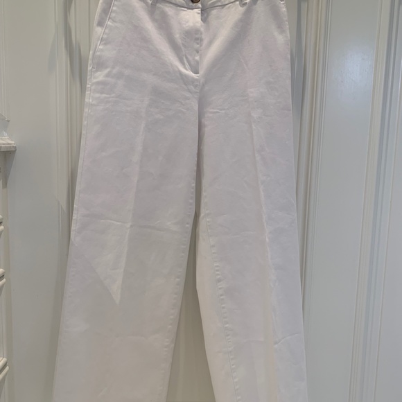 Ann Taylor Wide Leg Cotton Pants White Sz 4 NWT - Picture 5 of 9